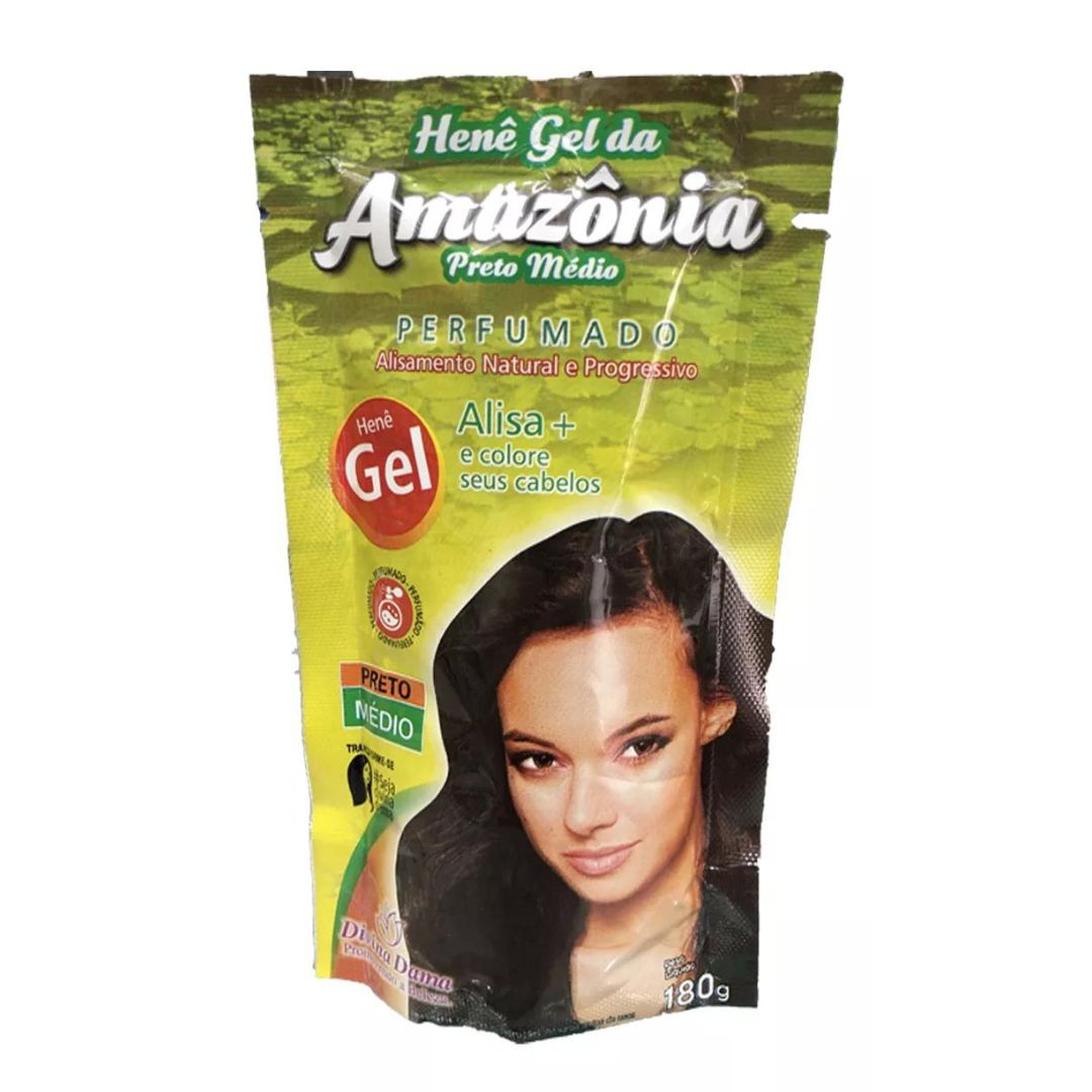 Lot de 3 Amazonia Hene Gel Lissant Cheveux Noir Moyen 180g Divina Dama