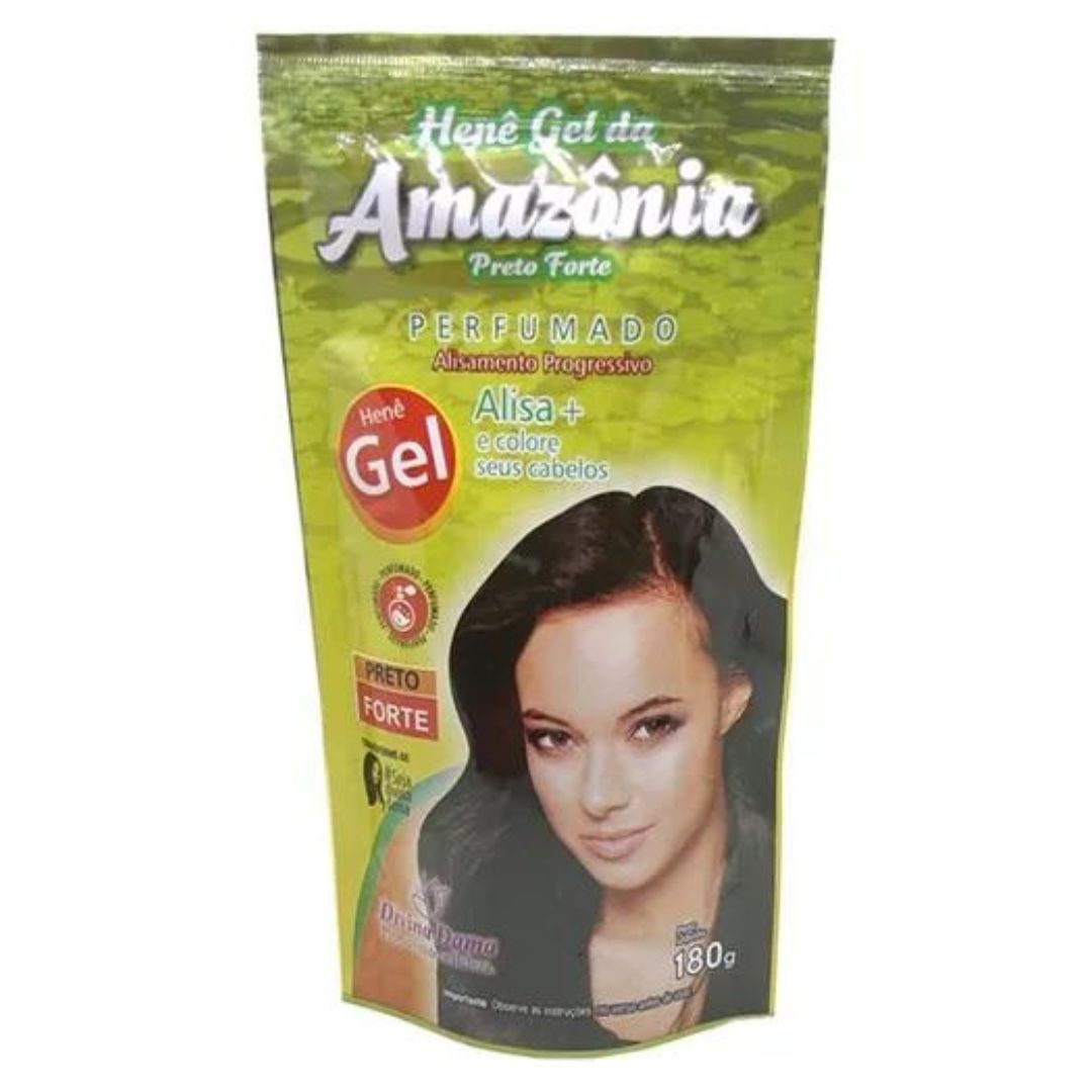 Lot de 3 Amazonia Hene Gel Lissant Fort Cheveux Noirs 180g Divina Dama