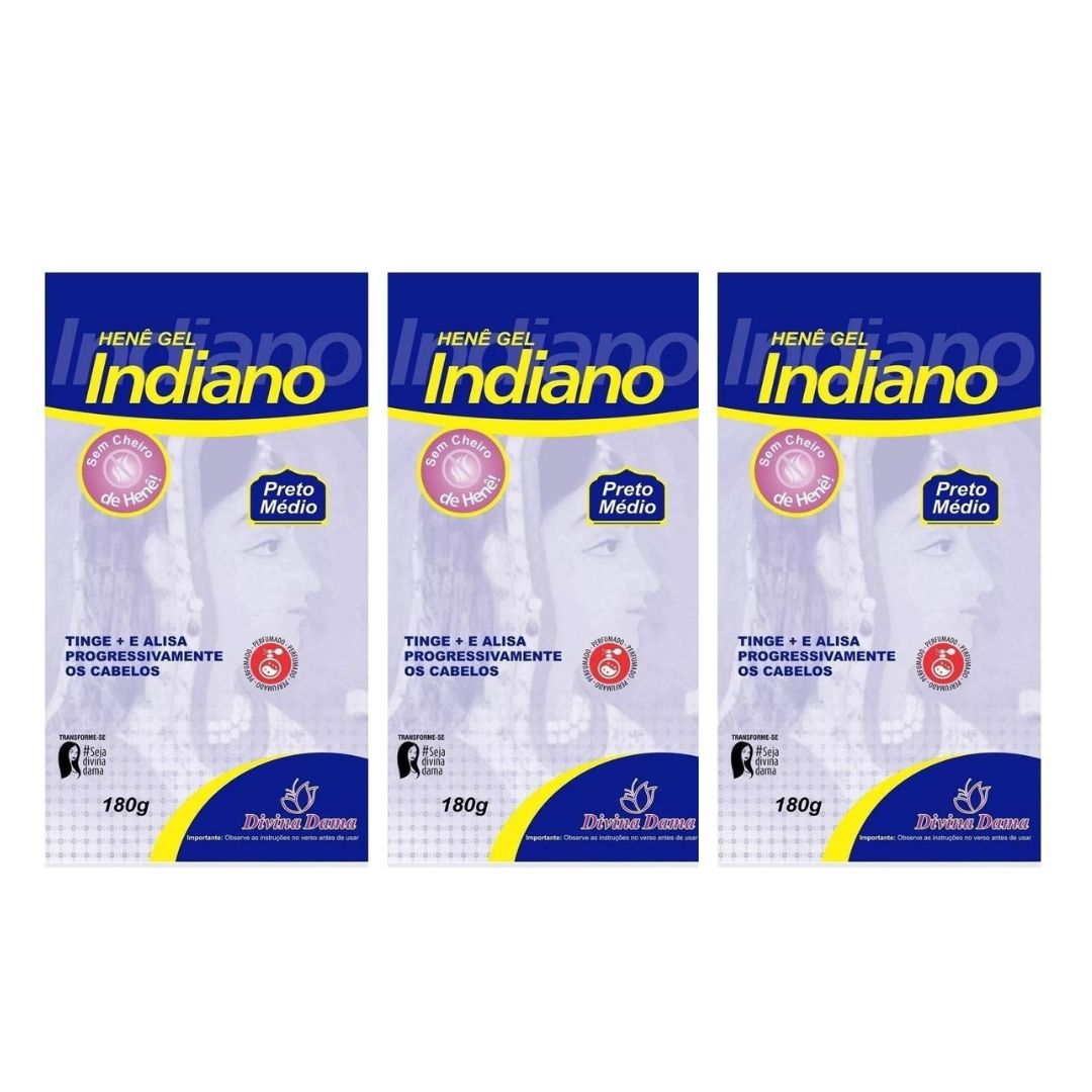 Lot de 3 Lisseurs Indiana Hene Gel Medium Black 180g Divina Dama