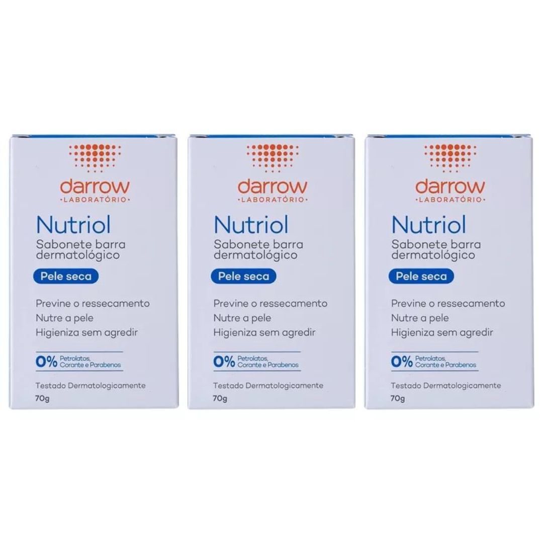 Lot de 3 savons en barre pour le visage Actine Nutriol Soins quotidiens de la peau 70 g Darrow