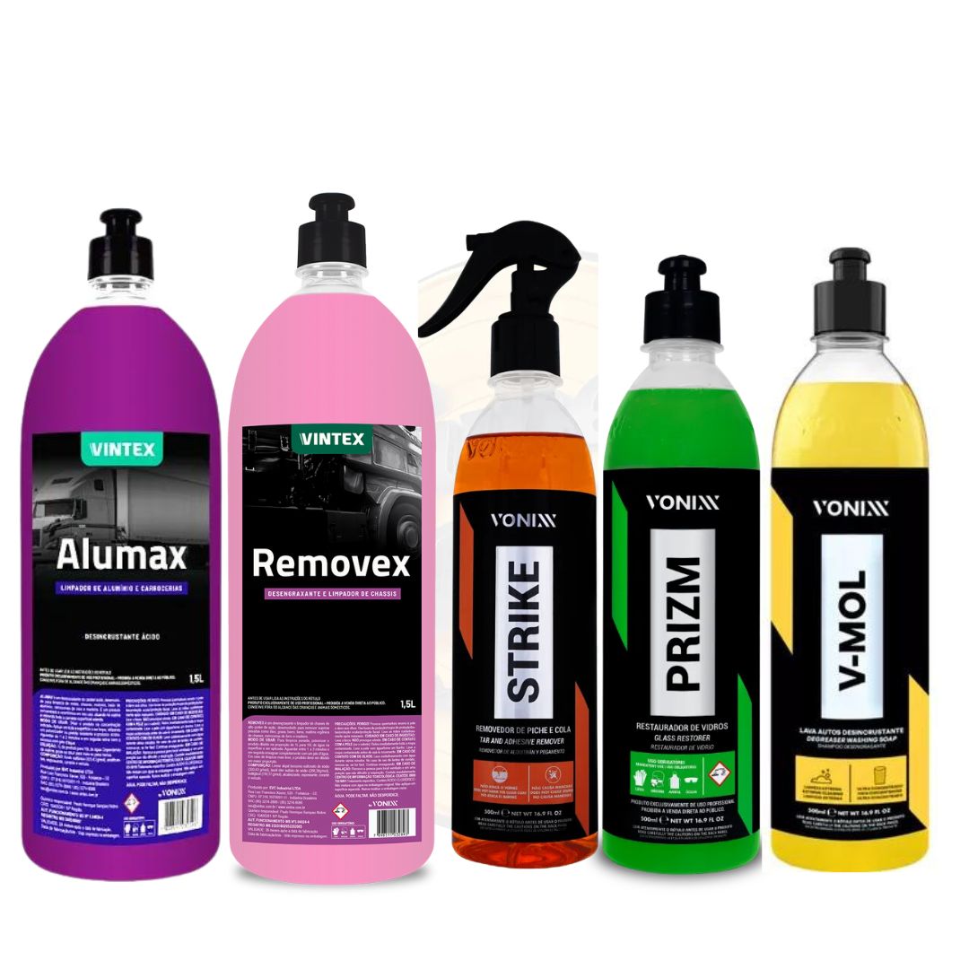 Car Vehicle Automotive Maintenance Cleaner 5 Itens Kit Vonixx