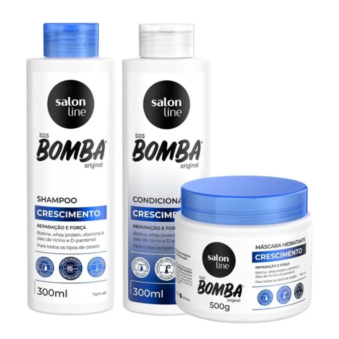 Salon Line Hair Strenght Grow Original Whey Protein SOS Bomba Kit 3 Products