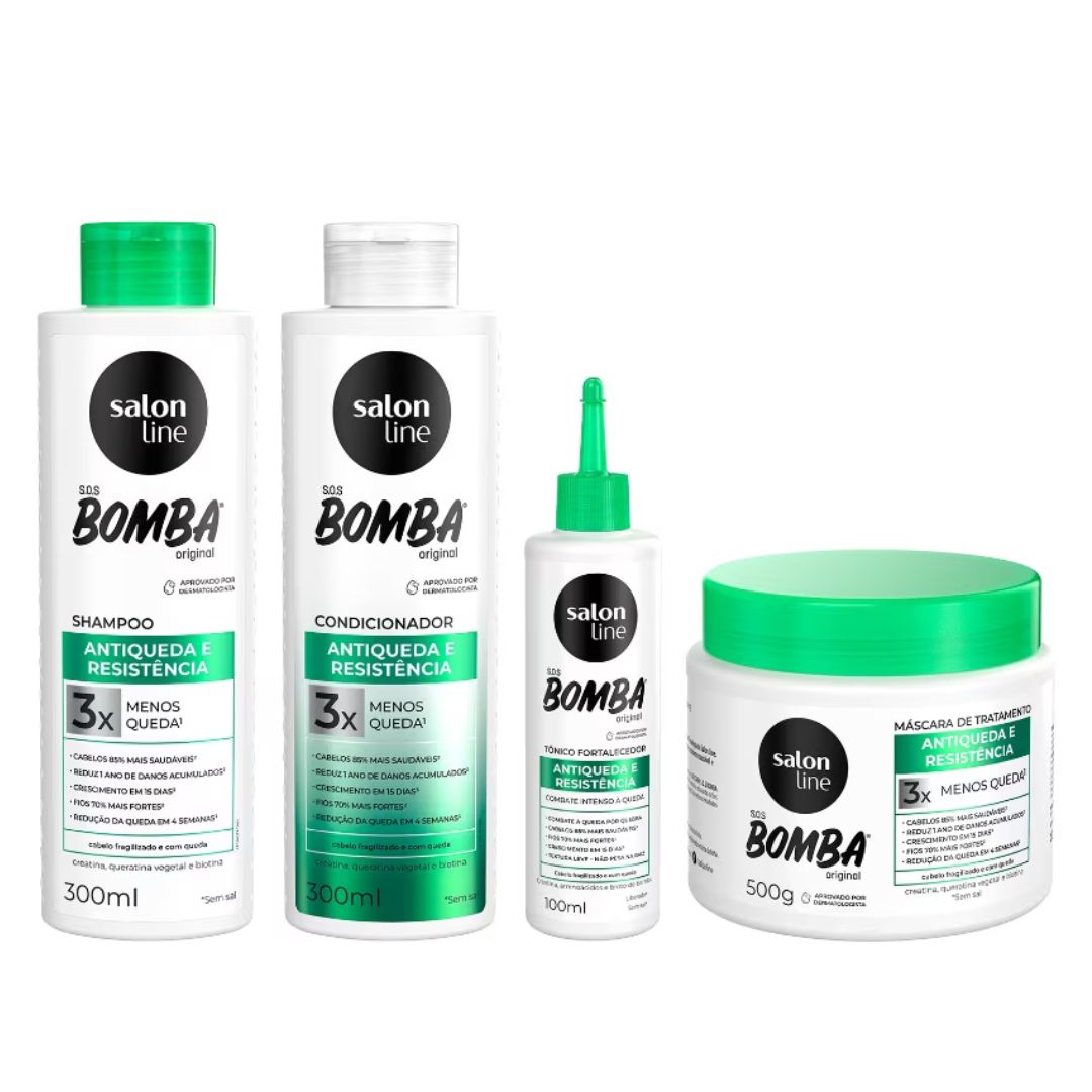 Salon Line SOS Bomba Anti Fall Vegan Strength Resistance Treatment 4 Produits