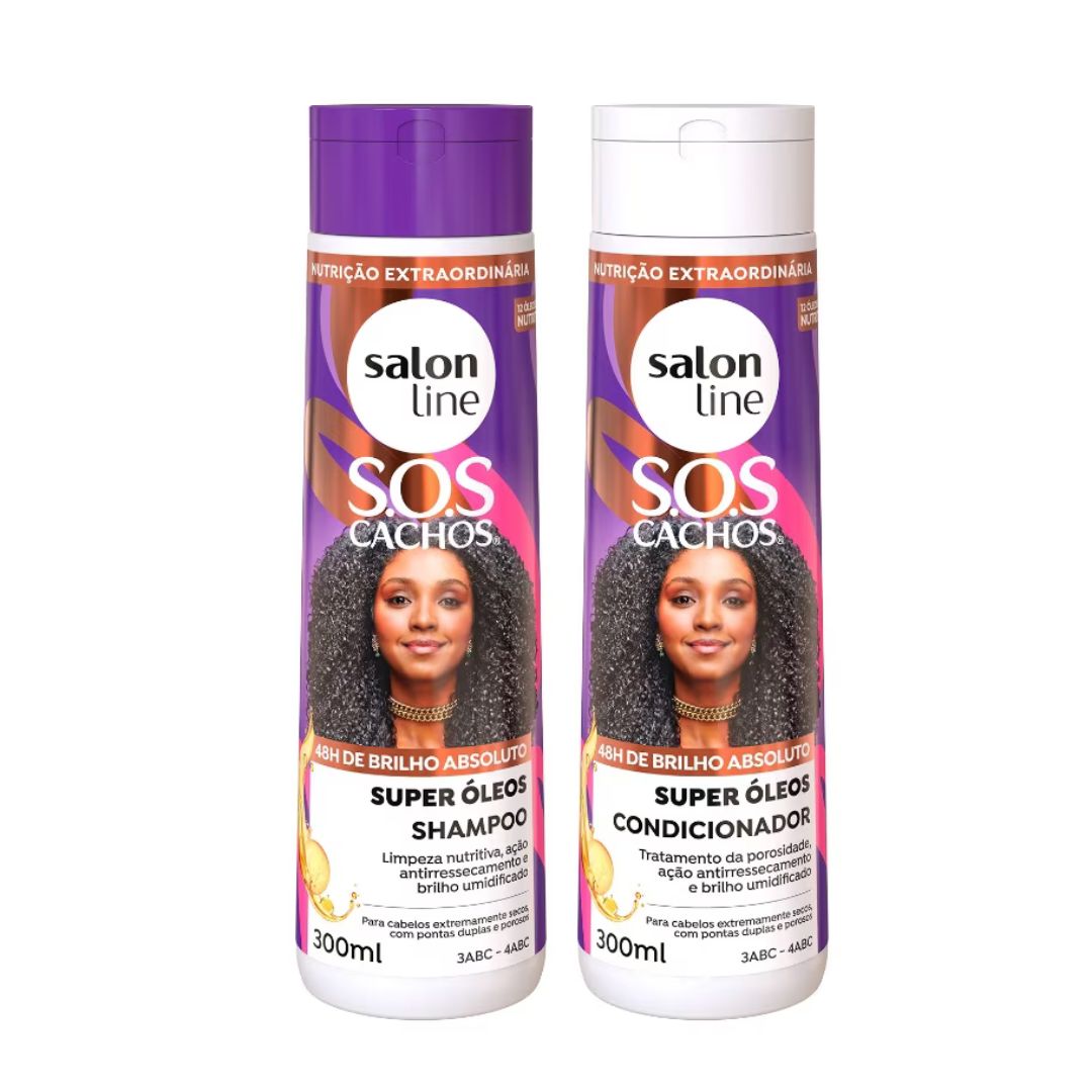 خط الصالون SOS Curls Ultra Nutritive 12 زيوت معالجة مجعد مجموعة المعالجة 2x300ml