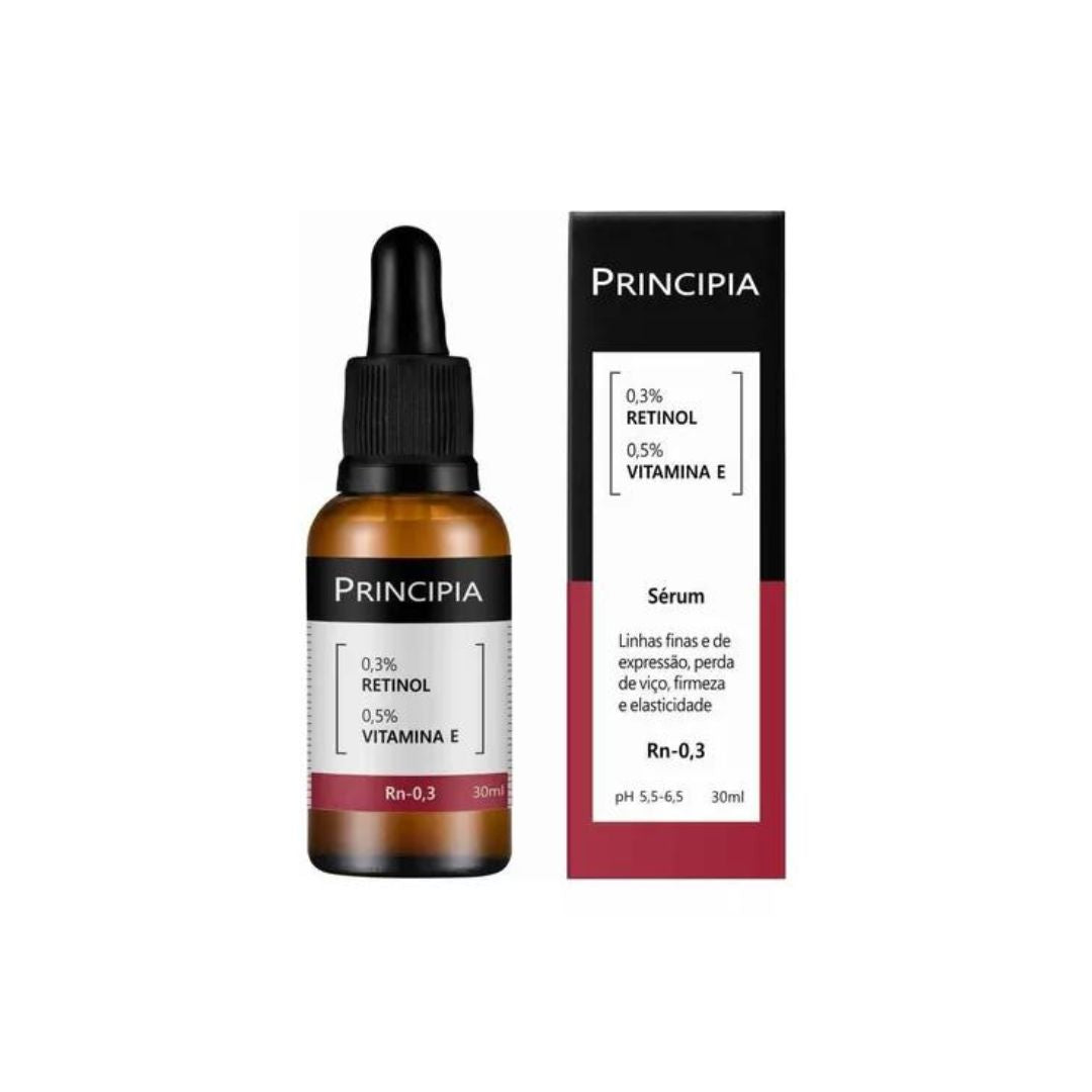 Sérum Rétinol 0,3 % Vitamine E 0,5 % Soin de la peau Uniformisant pour le visage Principia 30 ml