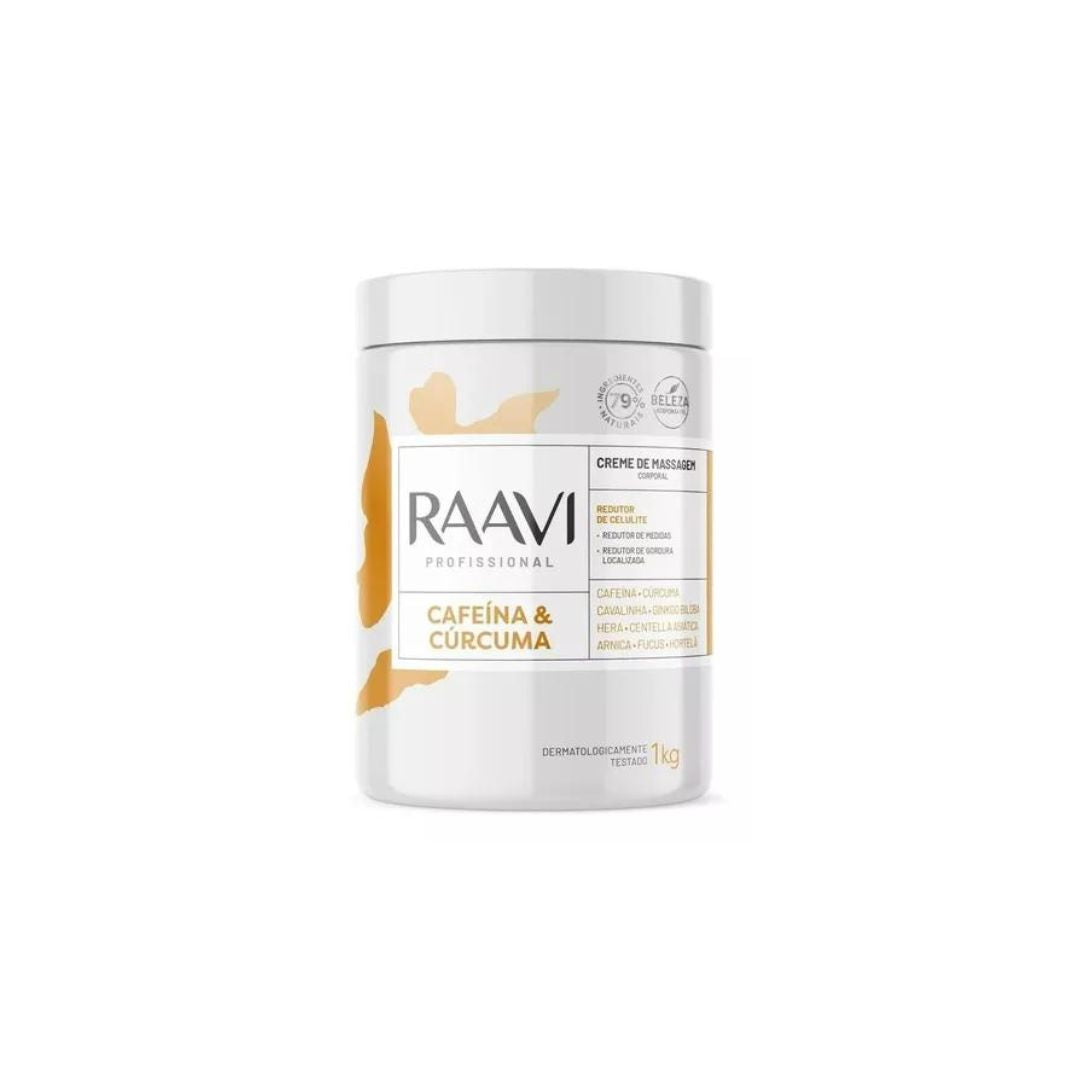 Turmeric & Caffeine Body Massage Cream Anti Cellulite Skin Care 1Kg Raavi