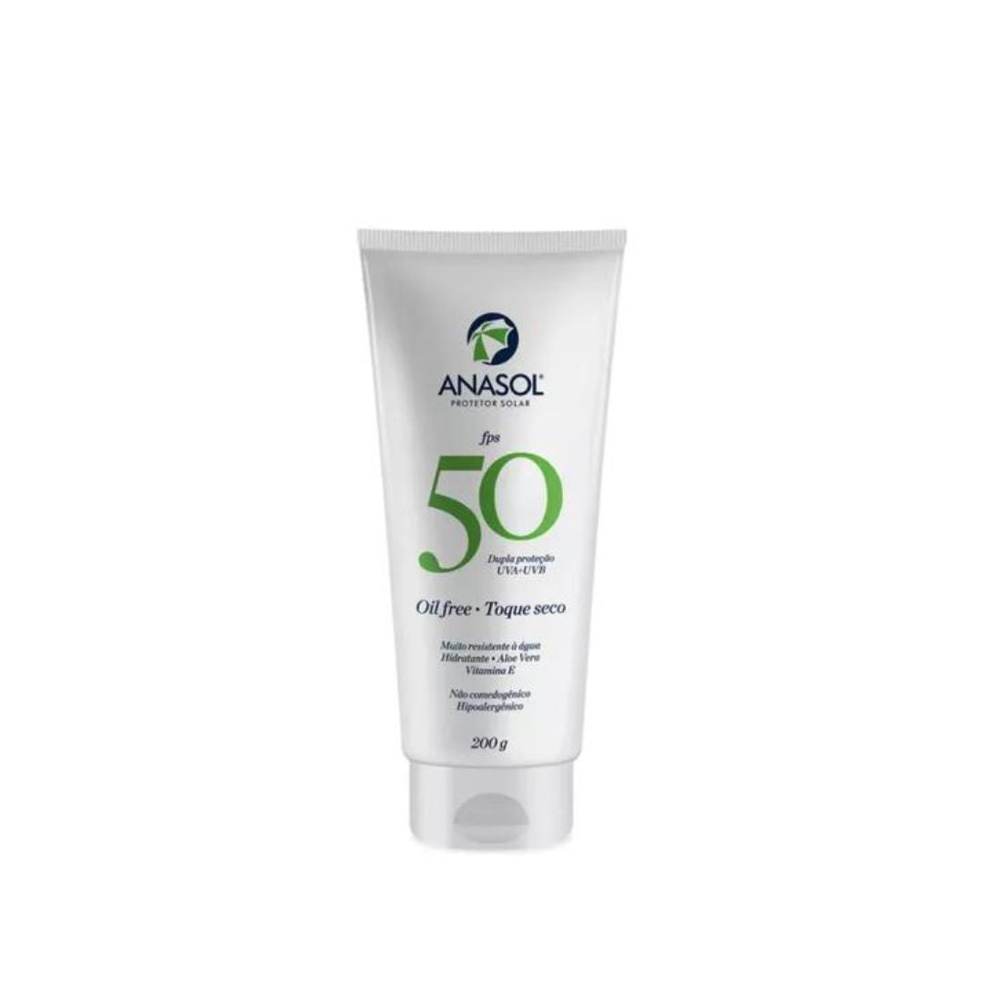 Crème solaire SPF 50 sans huile pour le toucher sec Protection solaire Soin de la peau 200 ml Anasol