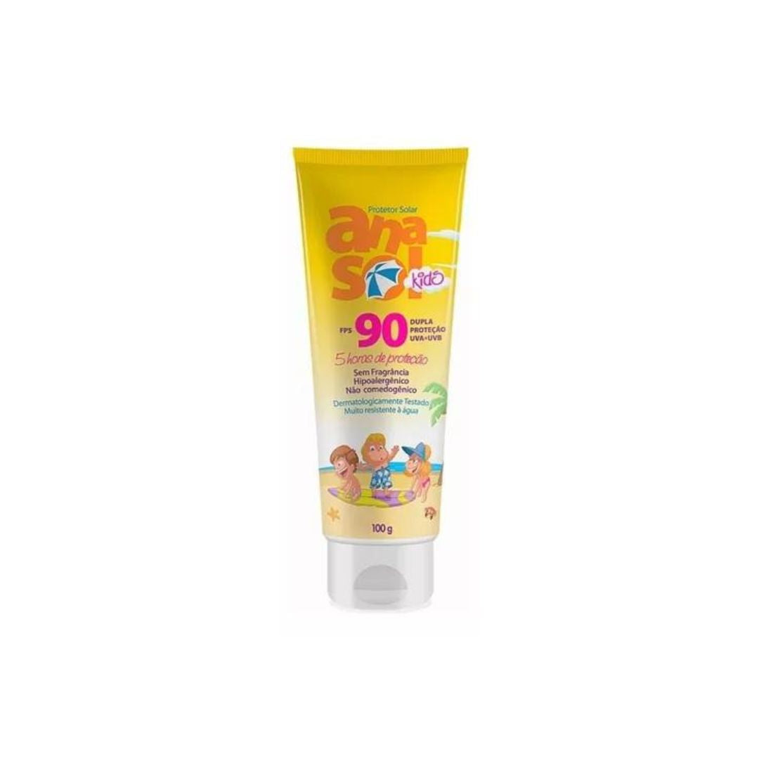 Crème solaire pour le corps et le visage SPF 90 pour enfants, soin de la peau résistant à l'eau, 100 ml, Anasol