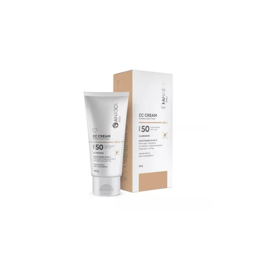 Crème solaire visage SPF 50 CC 10 bienfaits Soin de la peau Protection 60 g