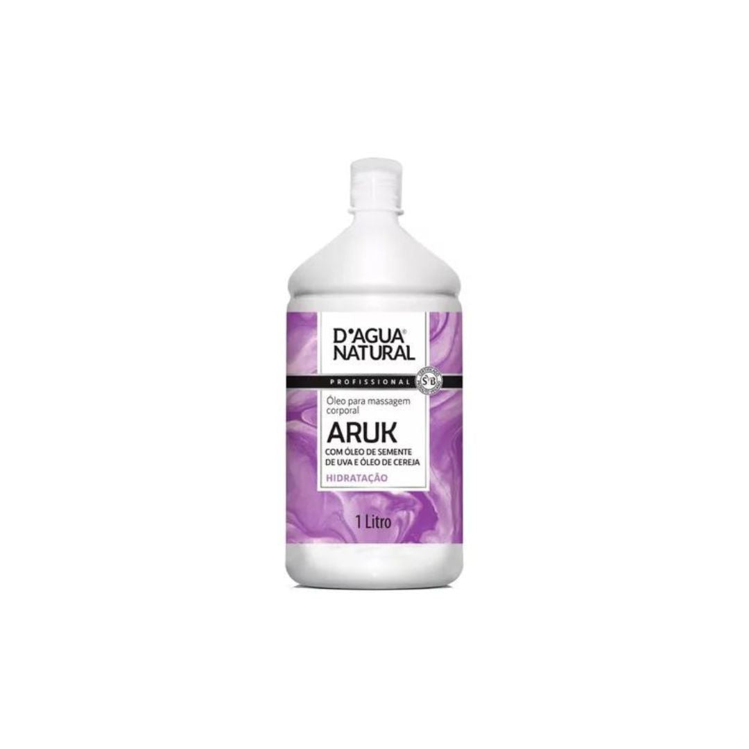 Huile de massage corporelle aux pépins de cerise et raisin Aruk anti-vergetures 650 g D'agua Natural