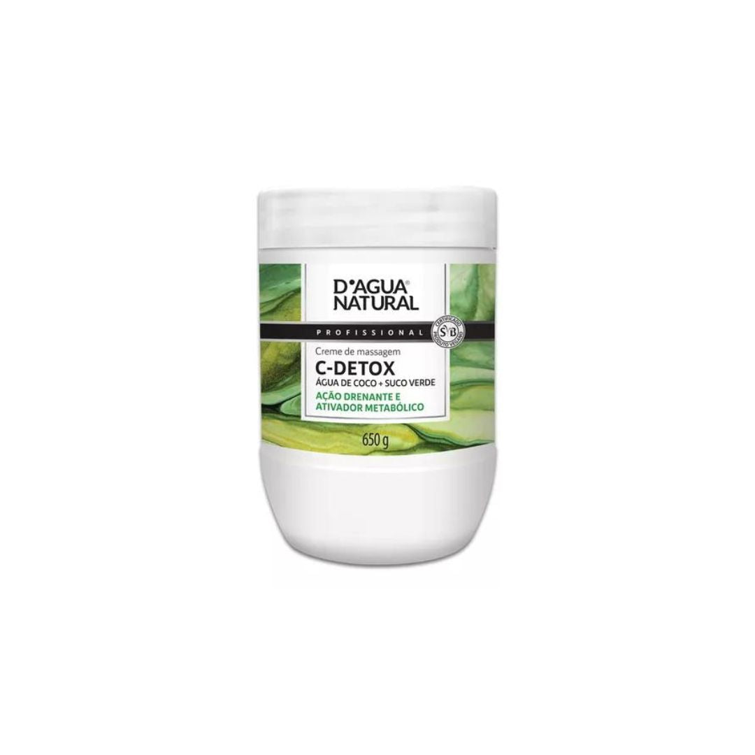 Crème de massage drainante pour le corps C-Detox Soin antioxydant pour la peau 650 g D'agua Natural