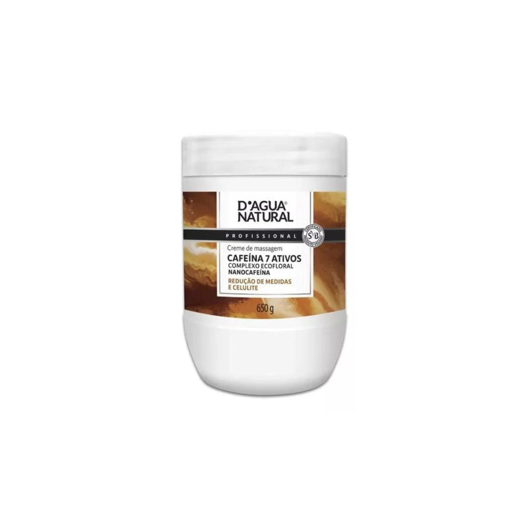 Crème pour le corps anti-cellulite réductrice active à la caféine 7, soin de la peau, 650 g, D'agua Natural