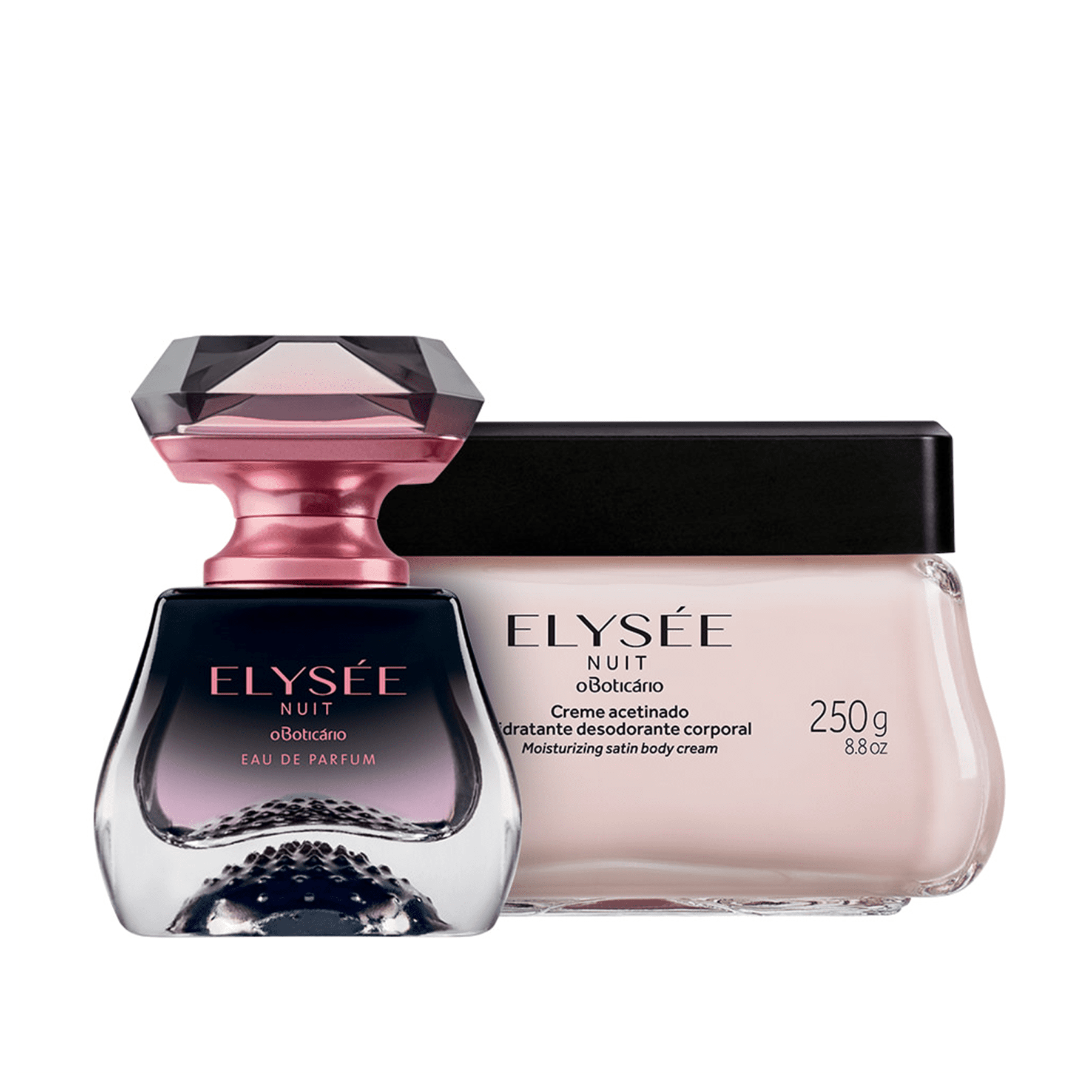 Kit Elysée Nuit: Eau De Parfum 50ml + Cream Cream Deodorant Body Moisturizer 250g - o Boticario