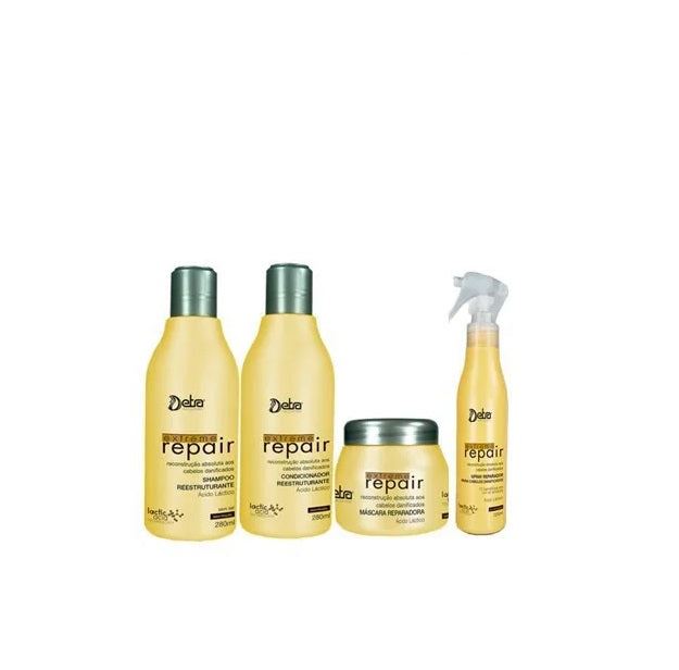 Kit de traitement réparateur nourrissant et restructurant pour cheveux abîmés Extreme Repair 4 pièces