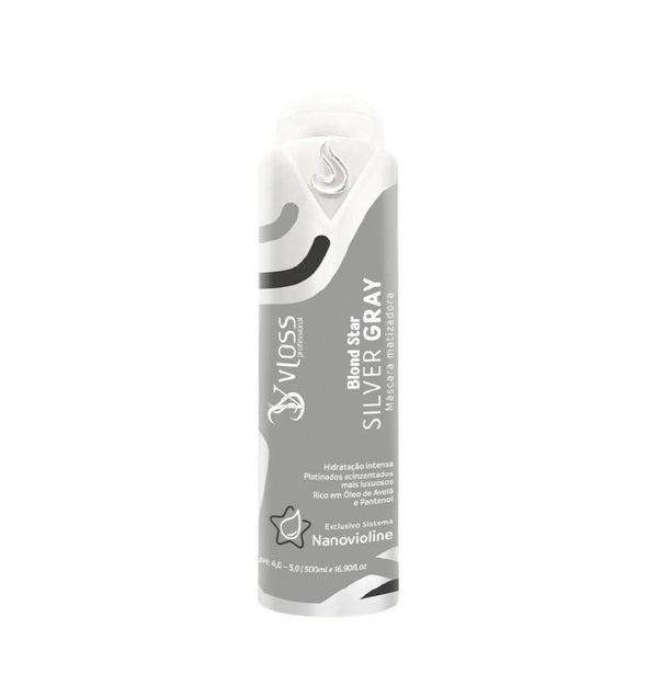 Silver Toner Traitement d'entretien de la couleur des cheveux effet gris 500 ml - Vloss