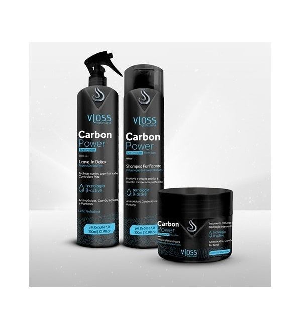 Carbon Power Reconstruction Panthenol Hair Treatment Kit 3x300 - Vloss