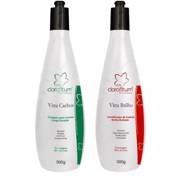 Vitta Curls Shine Curly Wavy Anti Frizz Hydration Treatment Kit 2x300 - Clorofit