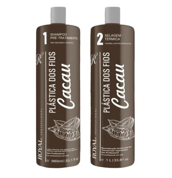 Kit de lissage thermique pour cheveux Hair Plastic Cocoa 2 pièces - Royal Profes