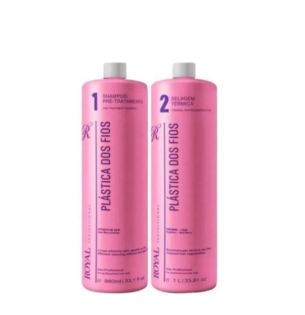 Kit de lissage et de scellement thermique en plastique pour cheveux, 2 pièces - Royal Profess