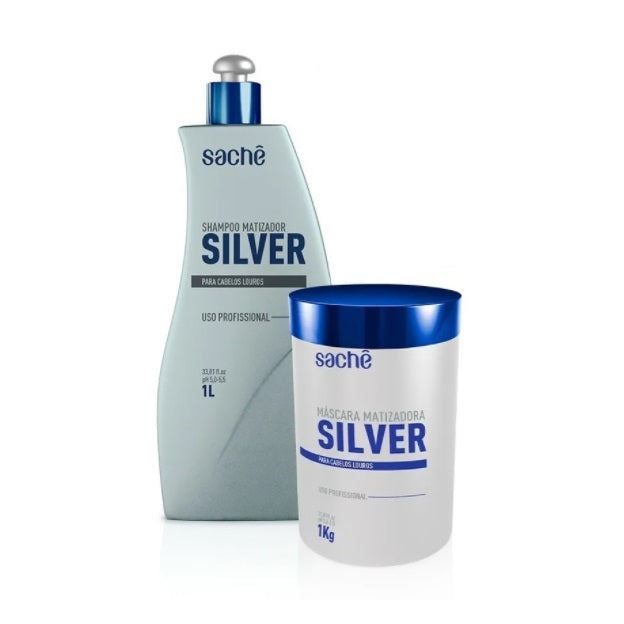 Silver Blond Hair Platinum Tinting Color Maintenance Treatment Kit 2x1 - Sachê