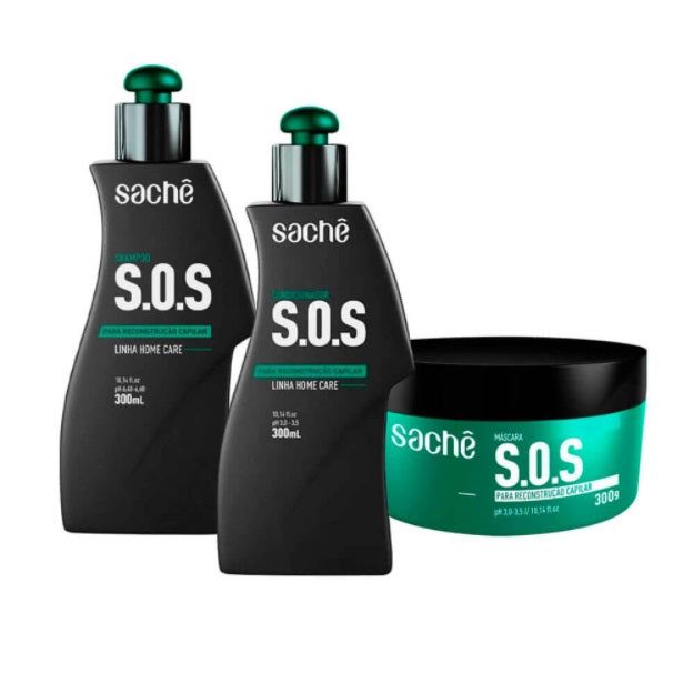 SOS Reconstruction Home Care Moisturizing Hair Treatment Kit 3x300ml - Sachê