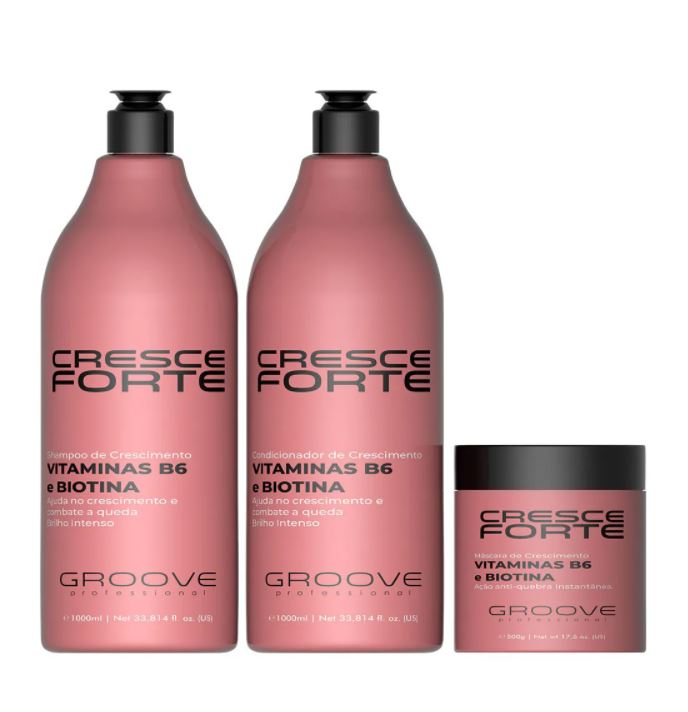 Cresce Forte Cheveux Forte Croissance Vitamines B6 Biotine Traitement 3 Itens - Groove