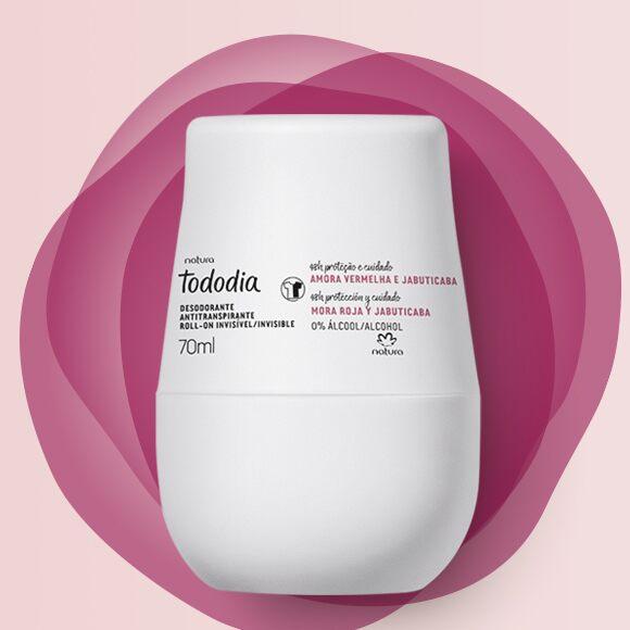 Natura TODODIA Amora Vermelha Jabuticaba / Deodorant Roll On Amora Red And Jabuticaba - 70 Ml