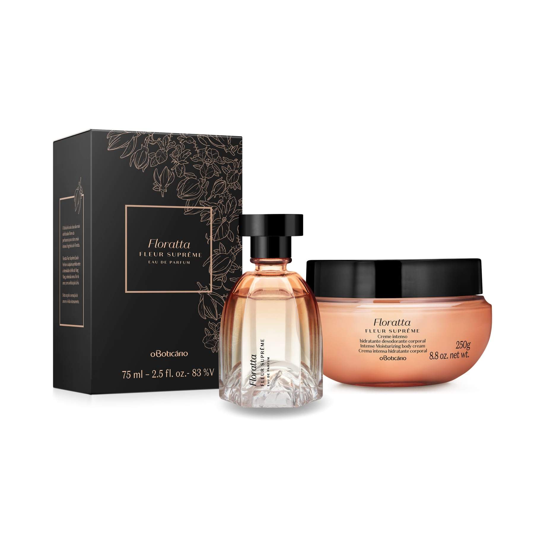 Kit Gift Floratta Fleur Suprêma: Eau De Parfum 75ml + Body Cream 250g - o Boticario