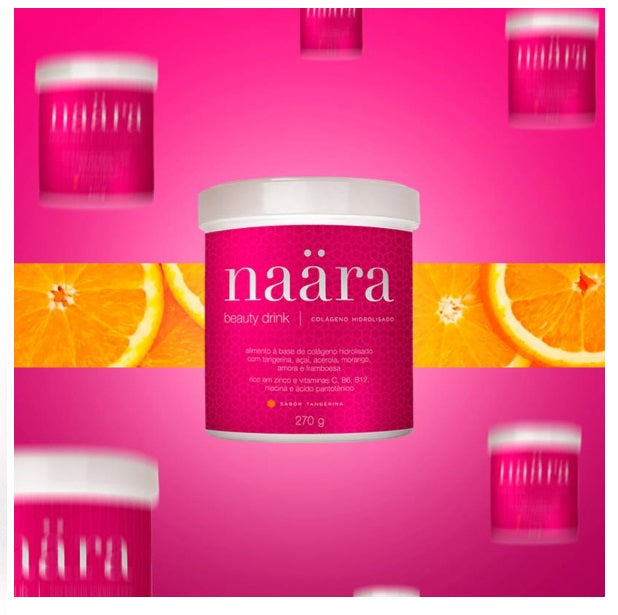 Poudre de collagène hydrolysé à la mandarine avec vitamine C Boisson de beauté saine 270 g - Naara