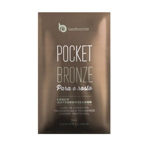 Sachets de mouchoirs humides pour poche de poudre bronzante pour le visage Best Bronze Self de Brazil, 10 unités