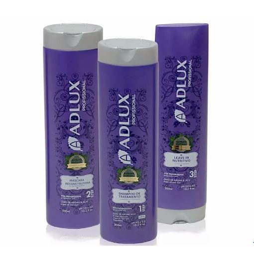 Adlux Brazilian Keratin Treatment Professional Natural Extract Treatment Organic Post Progressive 3x300ml - Adlux