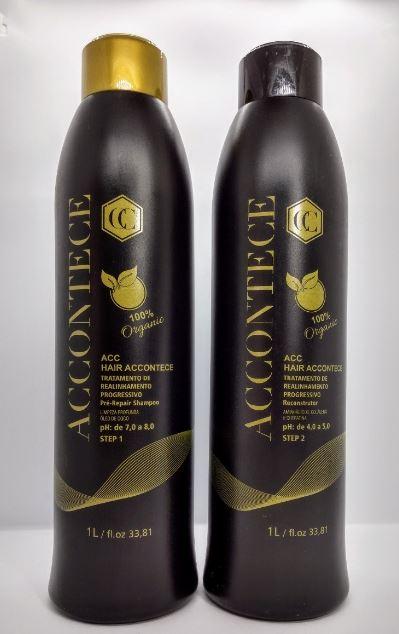 Adlux Brazilian Keratin Treatment Realignment Treatment Accontece 100% Organic ACC Hair Progressive 2x1L - Adlux