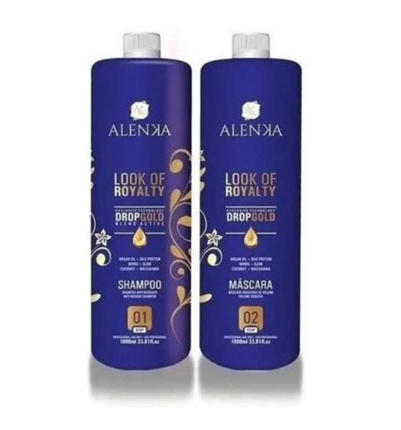 Alenka Hair Straighteners Look of Royalty Smoothing Straightning Drop Gold Treatment Kit 2x1L - Alenka