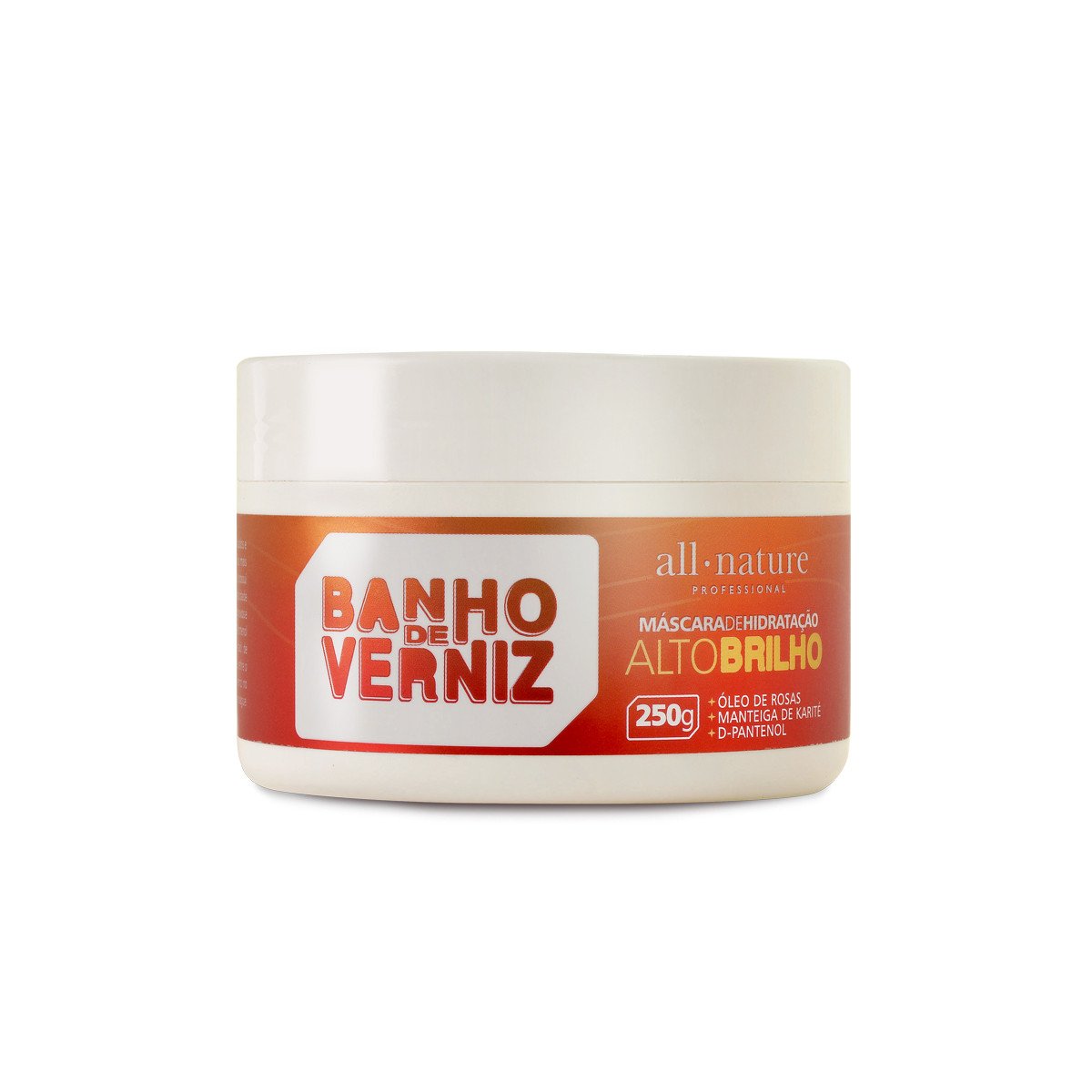 All Nature Hair Mask Banho de Verniz Varnish Bath Shea Rose D-Panthenol Shine Mask 250g - All Nature