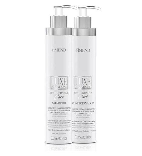 Amend Brazilian Keratin Treatment Luxe Regenerative Care Golden Camelina Omega 3 & 6 Kit 2x300ml - Amend