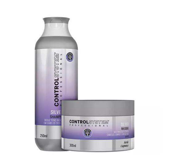 Control System Brazilian Keratin Treatment Silver Hazelnut Cupuaçu Wheat Violet Pigments Kit 2 Products - Control System