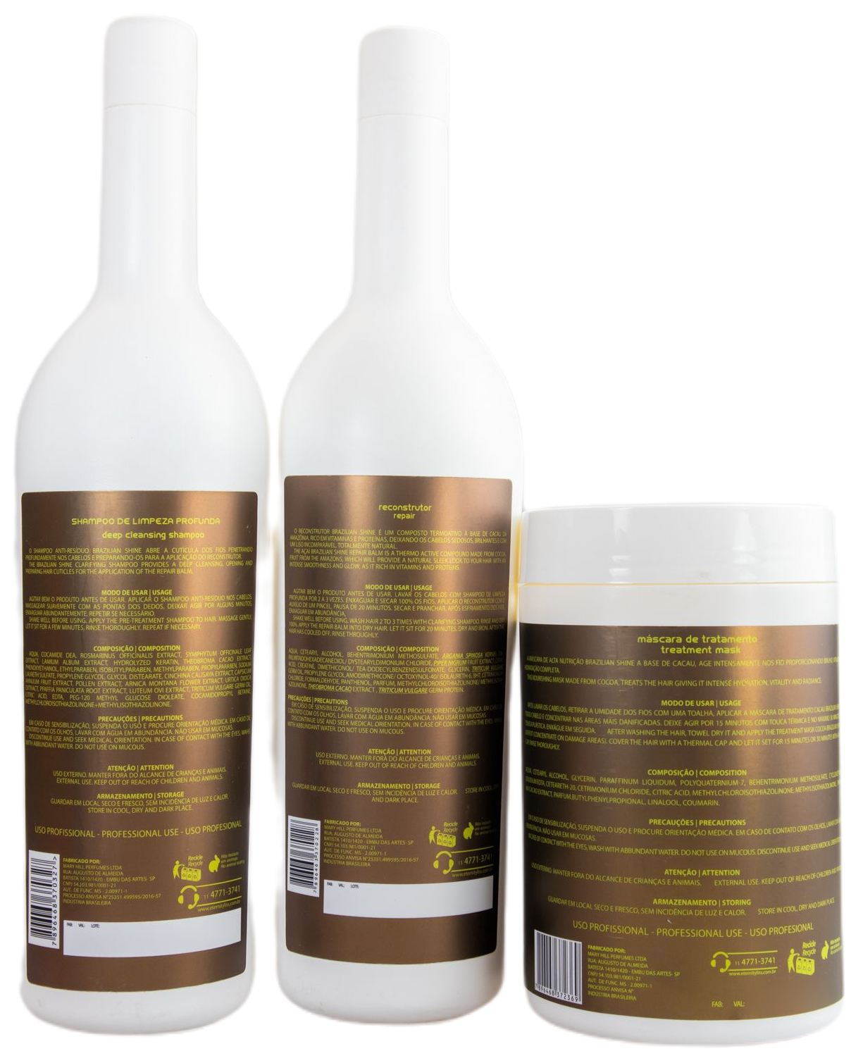 Eternity Liss Brazilian Keratin Treatment Cacau Brazilian Shine Treatment Kit 3x1L - Eternity Liss