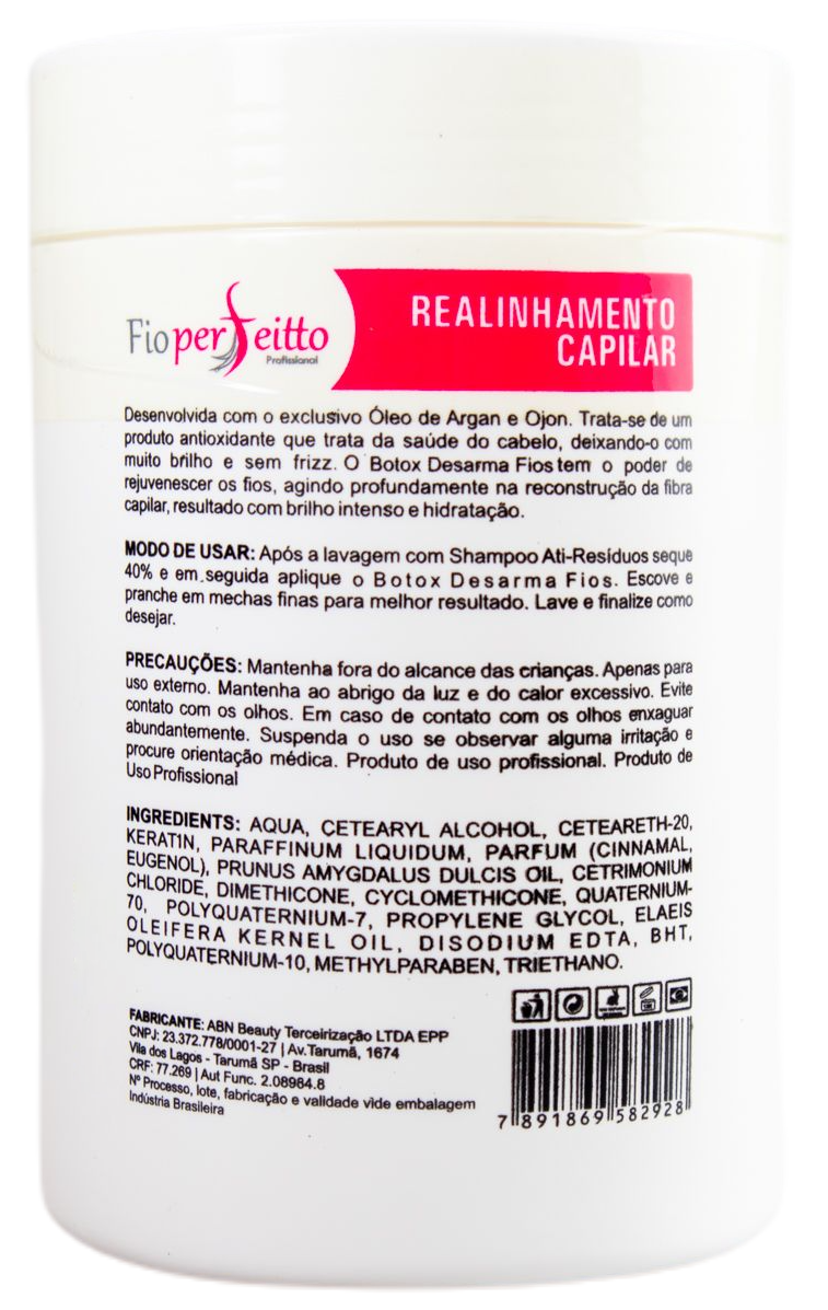 Fio Perfeitto Hair Mask Botox Instant Action Fainting Hair Mask 1kg - FioPerfeitto