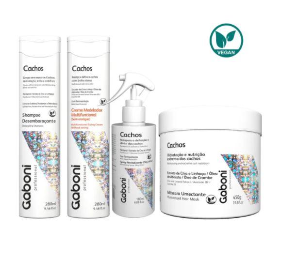 Gaboni Brazilian Keratin Treatment Curls Treatment Avocado Crambe OilChia Flaxseed Shea Butter Kit 4 Prod. - Gaboni