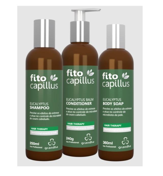 Grandha Home Care Eucalyptus Fito Capillus Bergamot Camphor Eucalyptus Therapy 3 Itens - Grandha