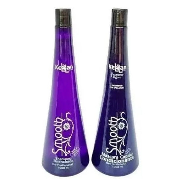 Kellan Hair Straighteners Smooth Progressive Brush Hair Straightening Smoothing Treatment Kit 2x1L - Kellan