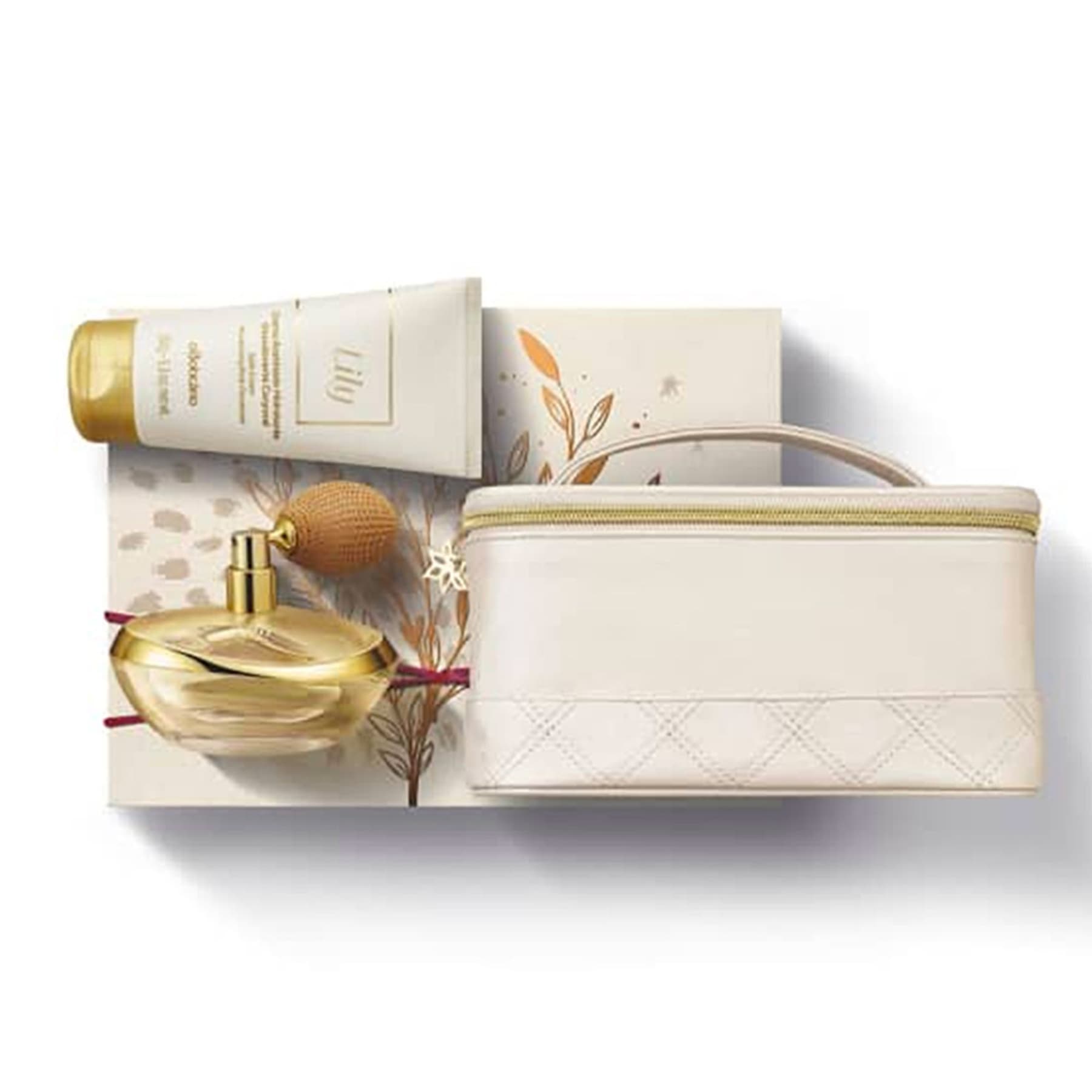 Coffret Cadeau Lily : Eau De Parfum 75ml + Crème Hydratante 150g + Paddle - o Boticario