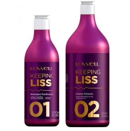 Lowell Brazilian Keratin Treatment Straightening Keeping Liss Smoothing Keratin Hair Treatment Kit 2 Prod. - Lowell