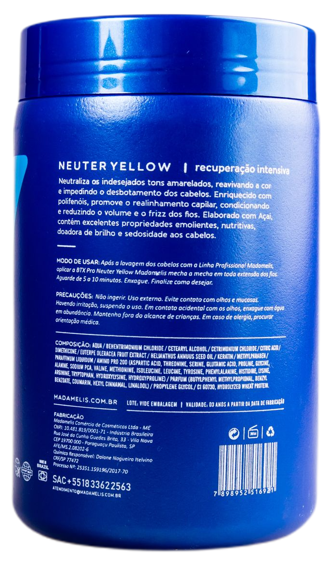 MadameLis Hair Mask Btox Pro Neuter Yellow Hair Mask (Blondes) 1kg - Madamelis