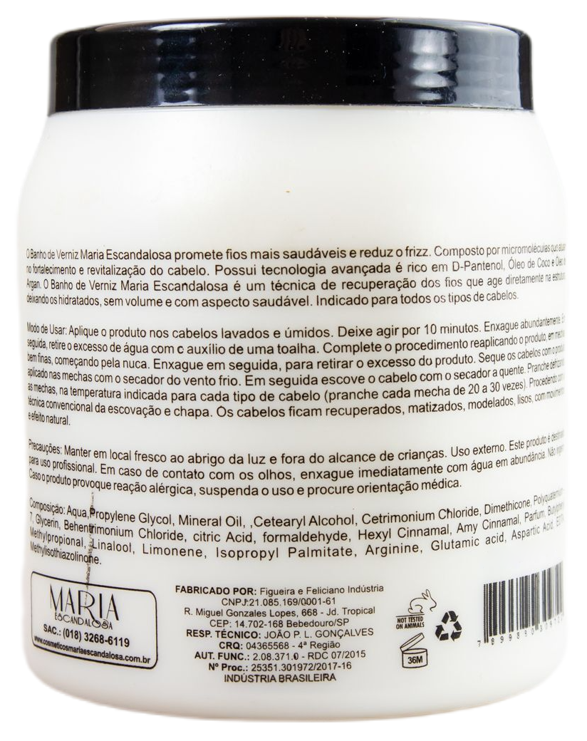 Maria Escandalosa Hair Mask Varnish Bath Anti Frizz and Volume 4 in 1 Treatment Mask 1Kg - Maria Escandalosa