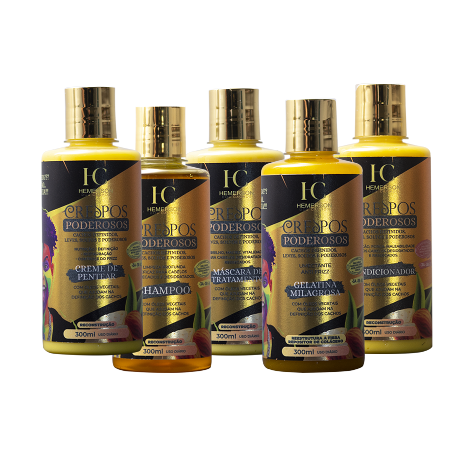 Mestre dos Cachos Hair Treatment Mestre dos Cachos Crespos Poderosos Kit 5x 300ml / 5x 10.14 fl oz