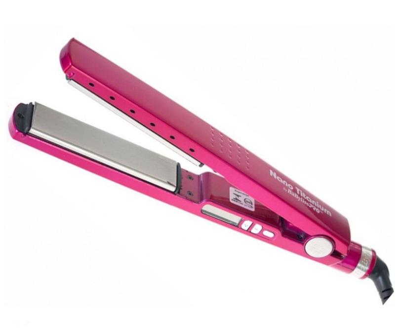 MiraCurl Flat Iron Babyliss Pro Nano Titanium Pink Flat Iron Ceramic Board 220V 450F - MiraCurl