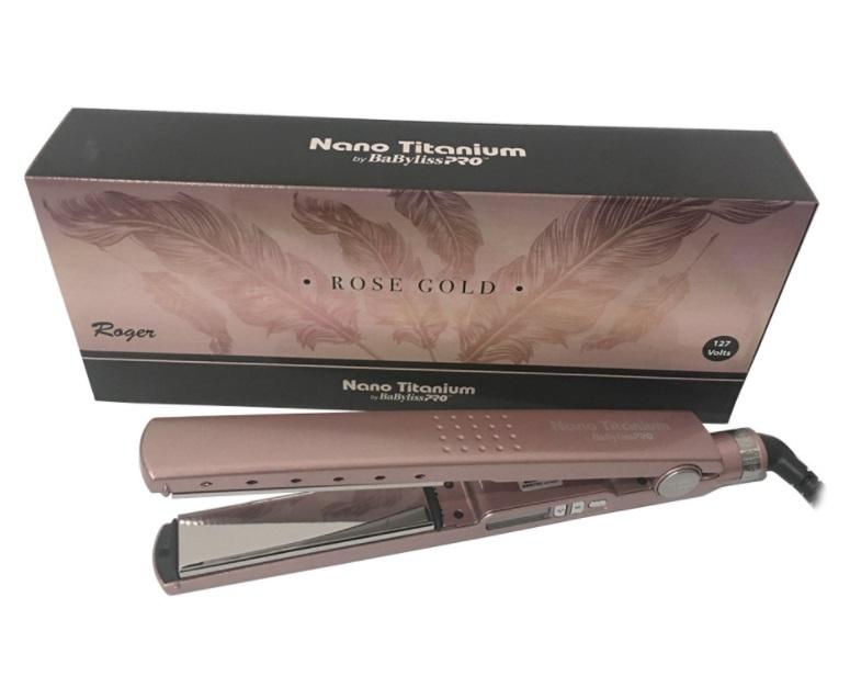 MiraCurl Flat Iron Straightening Pro Nano Titanium Rose Gold Plate Flat Iron 110V 127V - MiraCurl