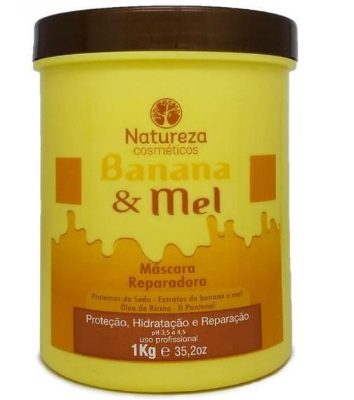 Natureza Cosmetics Hair Mask Banana & Honey Nature Repairing Ricino Silk D-Panthenol Hair Mask 1Kg - Natureza