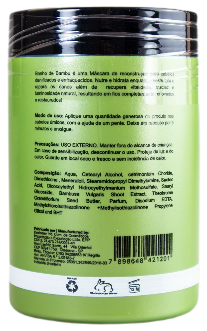 Natureza Cosmetics Hair Mask Professional Keratin Organic Bamboo Bath Hair Treatment Mask 1Kg - Natureza